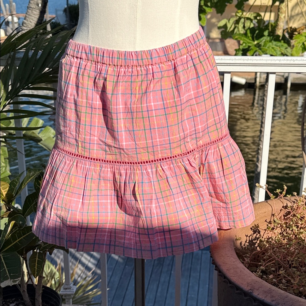 Vineyard Vines Pink Plaid Mini Skirt girls L